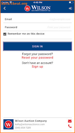 Wilson Auction Company screenshot