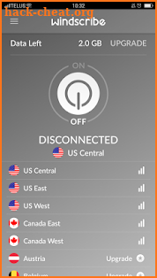 Windscribe VPN screenshot