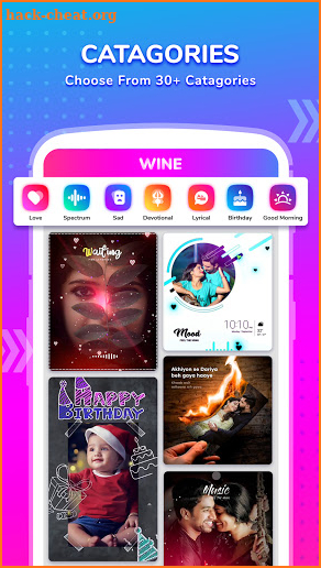 Wine : Video Status Maker with Lyrics Song screenshot