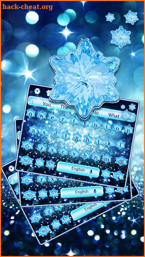 Winter Blue Diamond Snowflake Keyboard screenshot