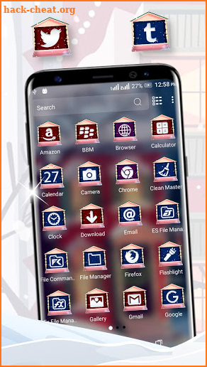 Winter House Snow Fall Launcher Theme screenshot