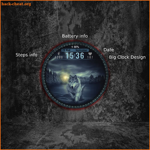 Winter Wolf Watchface Wear Os screenshot