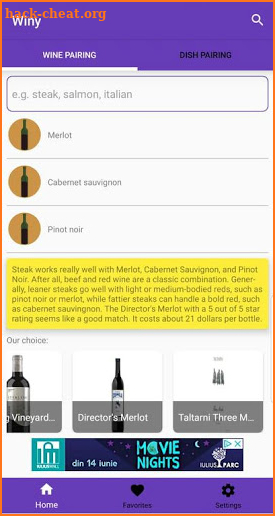 Winy - Wine Pairing & Dish Pairing screenshot