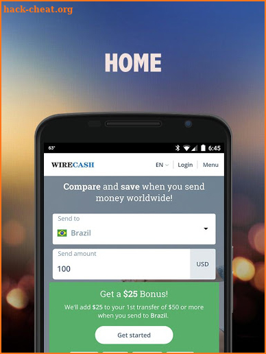 WireCash Money Transfer screenshot