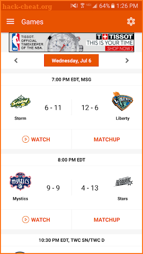 WNBA screenshot