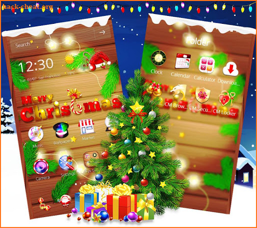 Wooden Merry Christmas theme screenshot