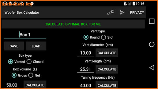 Woofer Box Calculator PRO screenshot