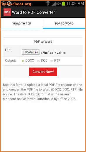 Word to PDF Converter screenshot