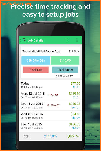 Work Hours Tracking & Billing screenshot