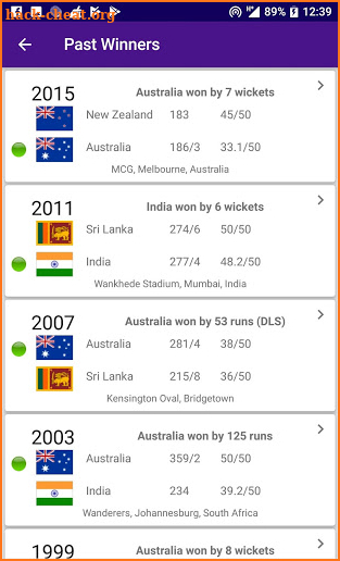 World Cup 2019 Schedule Time Table Score screenshot