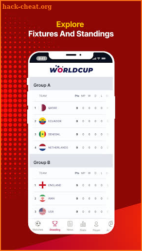 World Cup 2022 Schedule screenshot