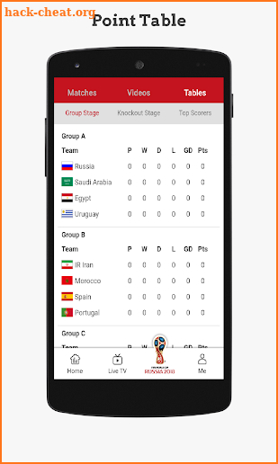 World Cup Live TV & Scores - Russia 2018 screenshot