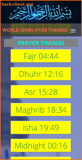 World Sehri Iftar Timings screenshot