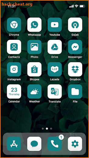 Wow Teal White Theme, HD Theme screenshot