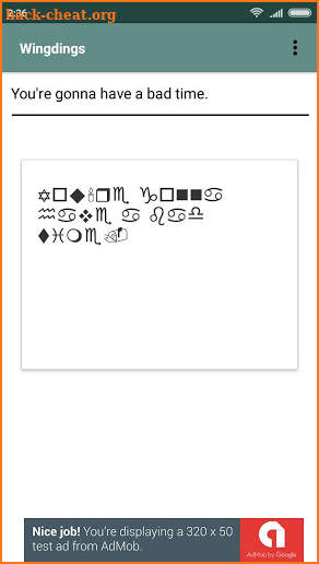 Write in Gaster Wingdings screenshot