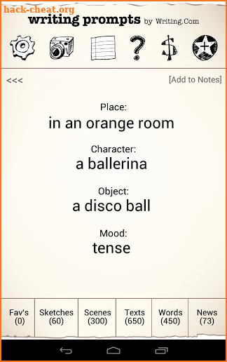 Writing Prompts screenshot