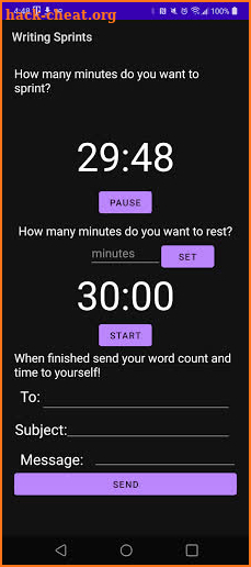 Writing Sprints screenshot