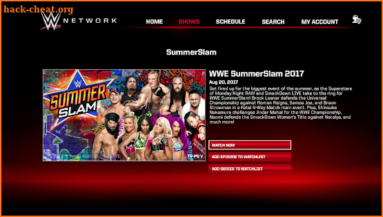 WWE Network screenshot