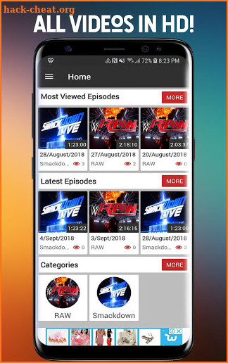 WWE Raw and Smackdown videos screenshot