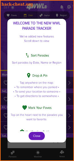 WWL Parade Tracker screenshot