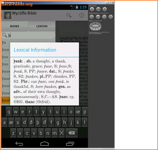 Wycliffe Bible + DRC + Lexicon screenshot