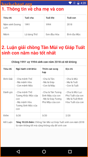 Xem tuổi sinh con hợp bố mẹ screenshot