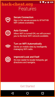 XFINITY WiFi Hotspots screenshot