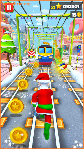 Xmas Santa Surfer Running Game screenshot