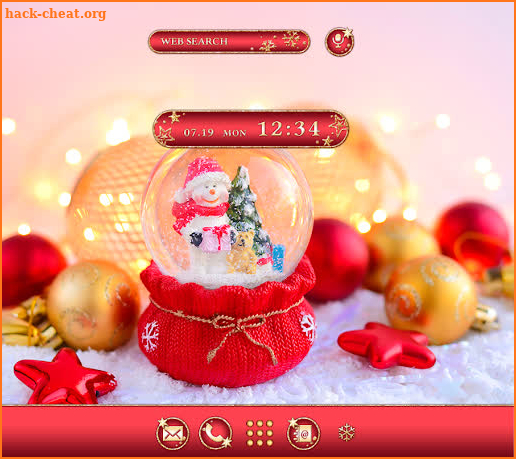 Xmas Wallpaper Snowman Snow Globe Theme screenshot