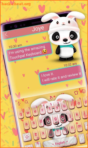 Yellow Cute Panda Rabbit Keyboard Theme screenshot