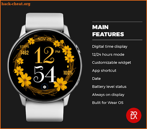 Yellow Flower Watch Face screenshot