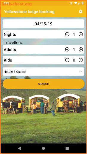 Yellowstone Lodge Booking screenshot