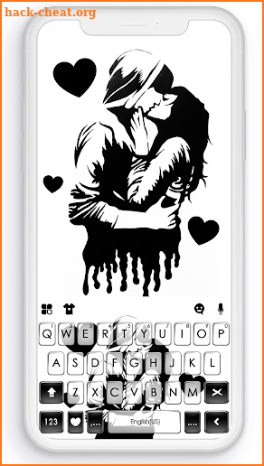 Young Couple Kiss Keyboard Background screenshot