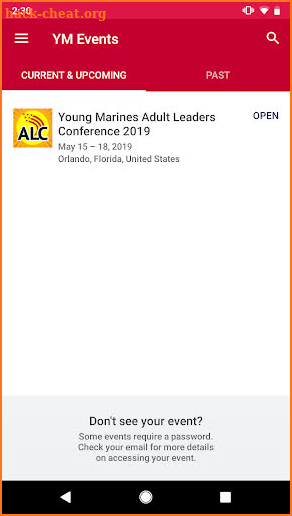 Young Marines Events App screenshot