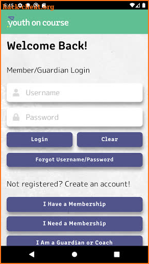 Youth on Course Member App screenshot