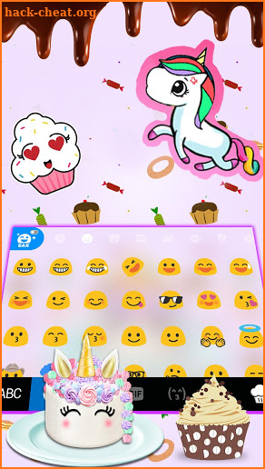 Yummy Unicorn Cake Keyboard Theme screenshot