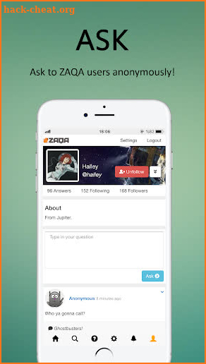 Zaqa - Anonymous Question & Answer screenshot