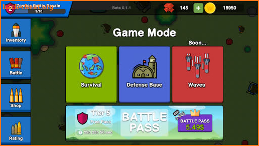 Zombie Battle Royale : 2D Tower Defense Offline TD screenshot