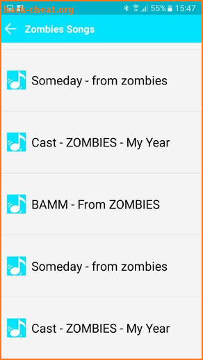 Zombies Disney Songs 2018 screenshot