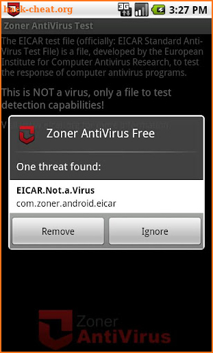 Zoner AntiVirus Test screenshot