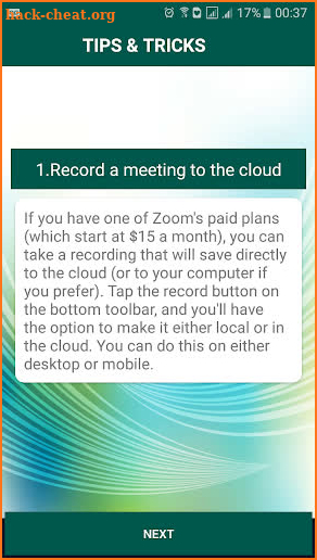 ZOOM VIDEO CONFERENCE MEETINGS APP GUIDE screenshot