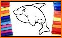 Sea Animals Coloring Book - Dolphin Coloring related image