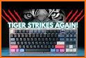 Neon Blue Tiger Keyboard Background related image