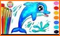 Sea Animals Coloring Book - Dolphin Coloring related image