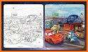 Car coloring book-Hot paint by number game related image