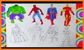 Superhero coloring book related image