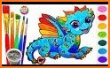 Rainbow Glitter Coloring Book Dragons related image