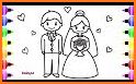 Bride And Groom Wedding Coloring Pages Game related image