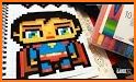 Superhero Pixel Art Drawing related image