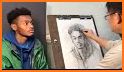 Charcoal Portrait Tutorial with drawing area related image